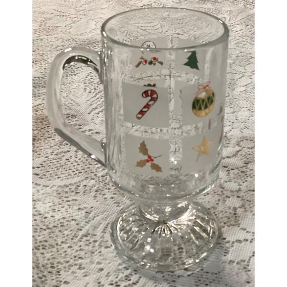 Vintage Set of 4 Culver Mid Century Christmas Potpourri Footed Mugs #4031 - Picture 8 of 9